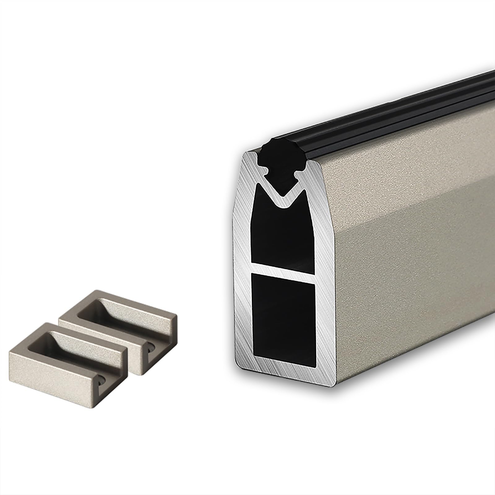 YXXSDP Schrankstange Schrankrohr Kleiderstange 11,8-63 Zoll Hängende Kleiderstange für Kleidung, Hochleistungs-Kleiderstangen aus Aluminiumlegierung, für Kleiderschränke(Champagne,L 60cm/23.6inch)