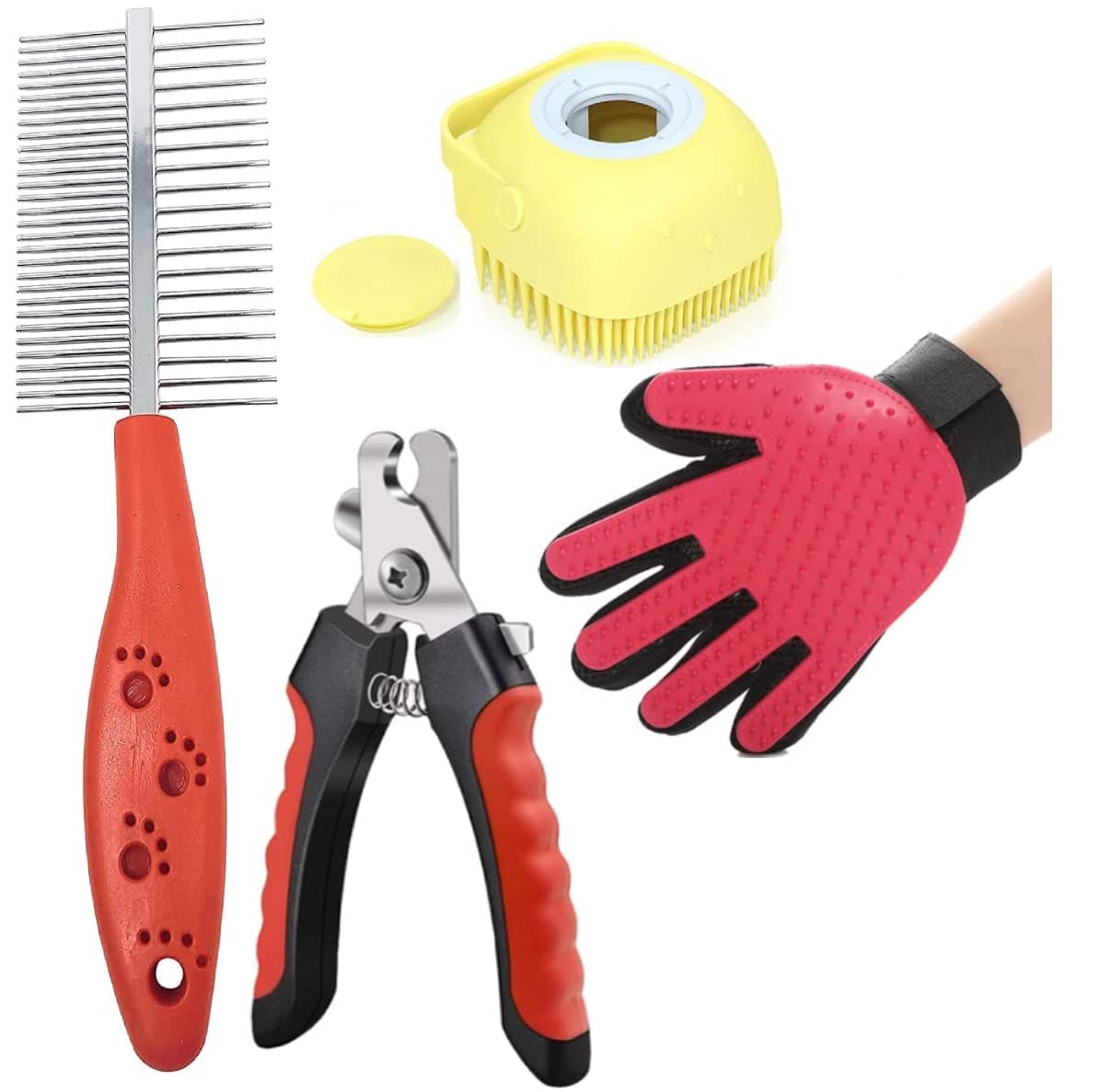 Dog Trust Dogs Grooming Kit – Double Side Comb, Nail Cutter, Dog Bath Brush for Bathing and Glove for Puppy, Cat and Kitten – Combo of 4 (B0BLK7XZWZ) Amazon Price History, Amazon Price Tracker