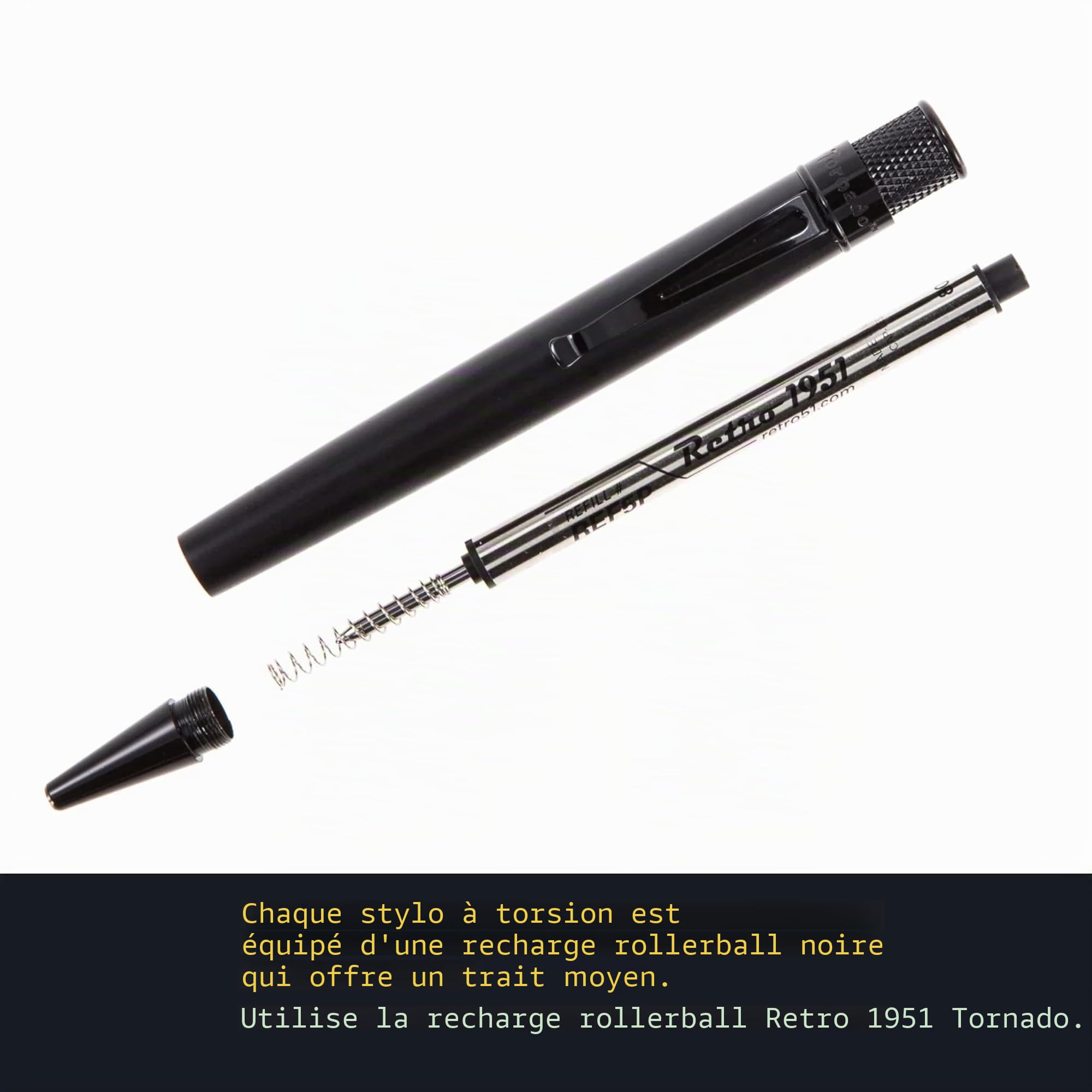 Retro 51 Tornado VRR-1701 Stylo roller Noir