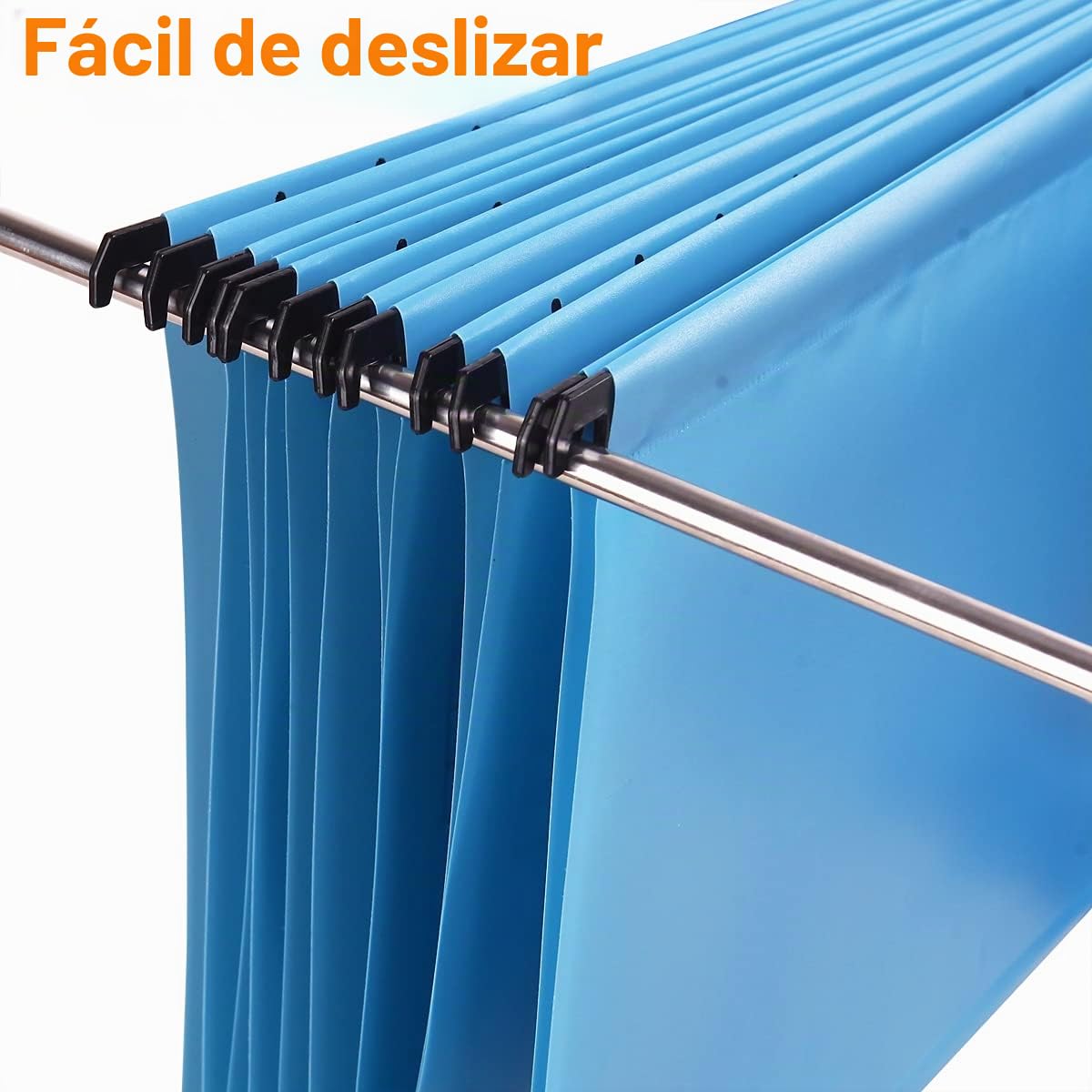 Paquete de 12 unidades Archivo Carpetas Colgantes Polipropileno, tamaño A4, con pestañas e insertos de Tarjeta para Archivadores, color Azul