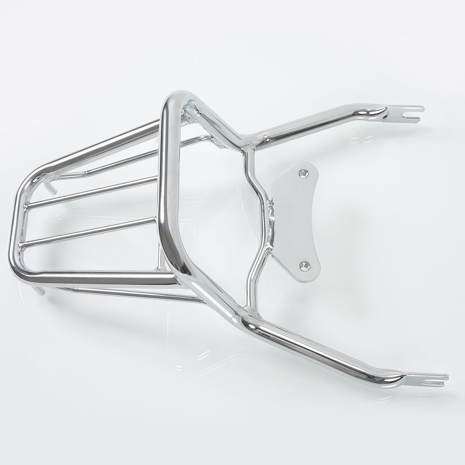 WOOGA Hinterer Gepäckträger aus Kohlenstoffstahl,verchromter Gepäckhalter, Ersatz für den hinteren Gepäckträger passend für HO&N&DA Monkey 125/Z125 Monkey125 Z 125 Zubehör 2018-2024 (Chrom)