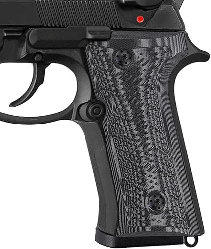 Cool Hand Empuñaduras G10 para Beretta Vertec, M9A3, 92X Centurion, tornillos negros personalizados incluidos, textura inclinada táctica agresiva,