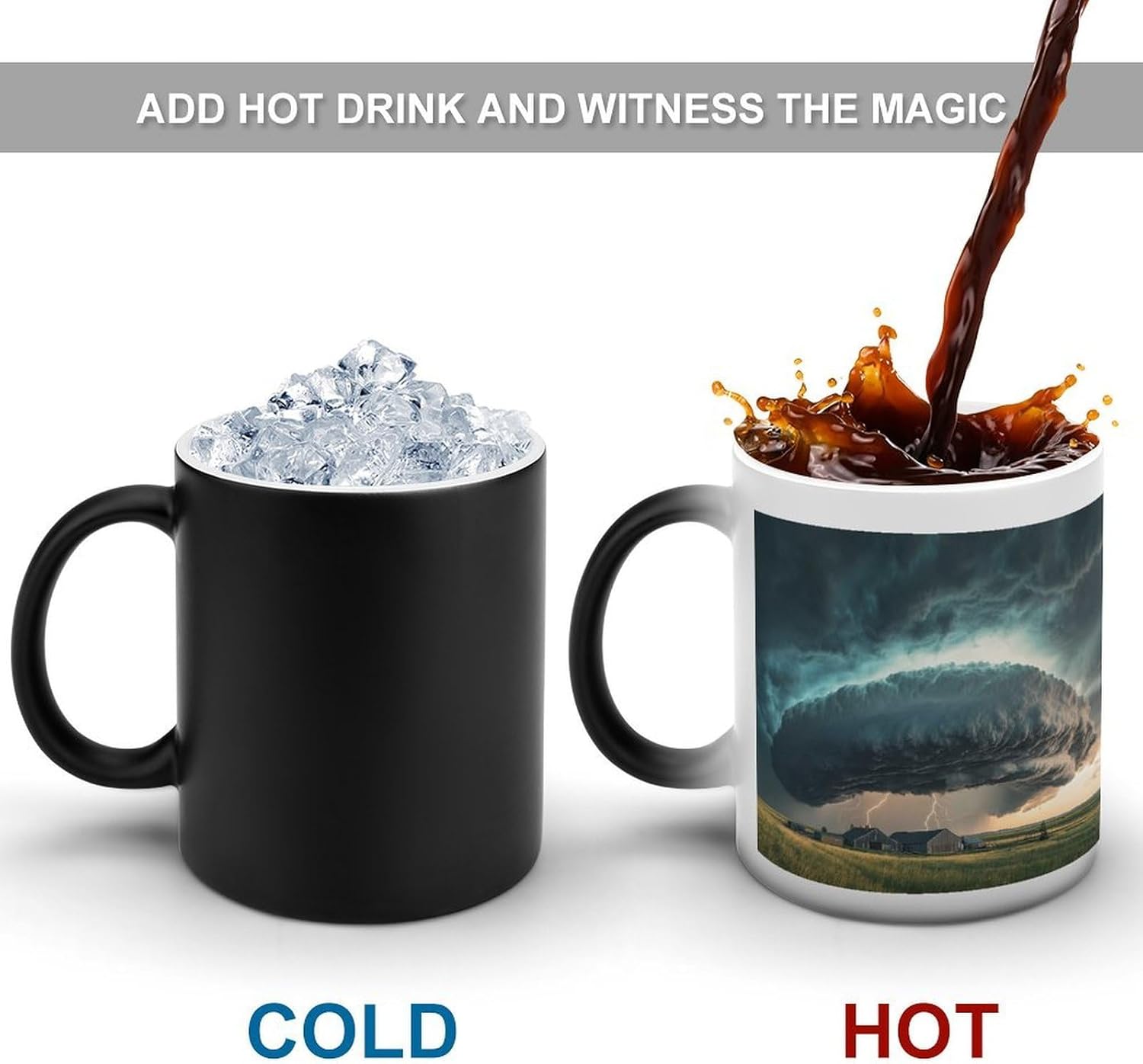 Thunderstorm Funny Color Changing Coffee Mug Ceramic Magic Cup Personalized Discoloration Tea Mugs