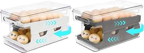 Tenedor del huevo del balanceo para el refrigerador, envase doble del huevo de la pista 24 para el refrigerador