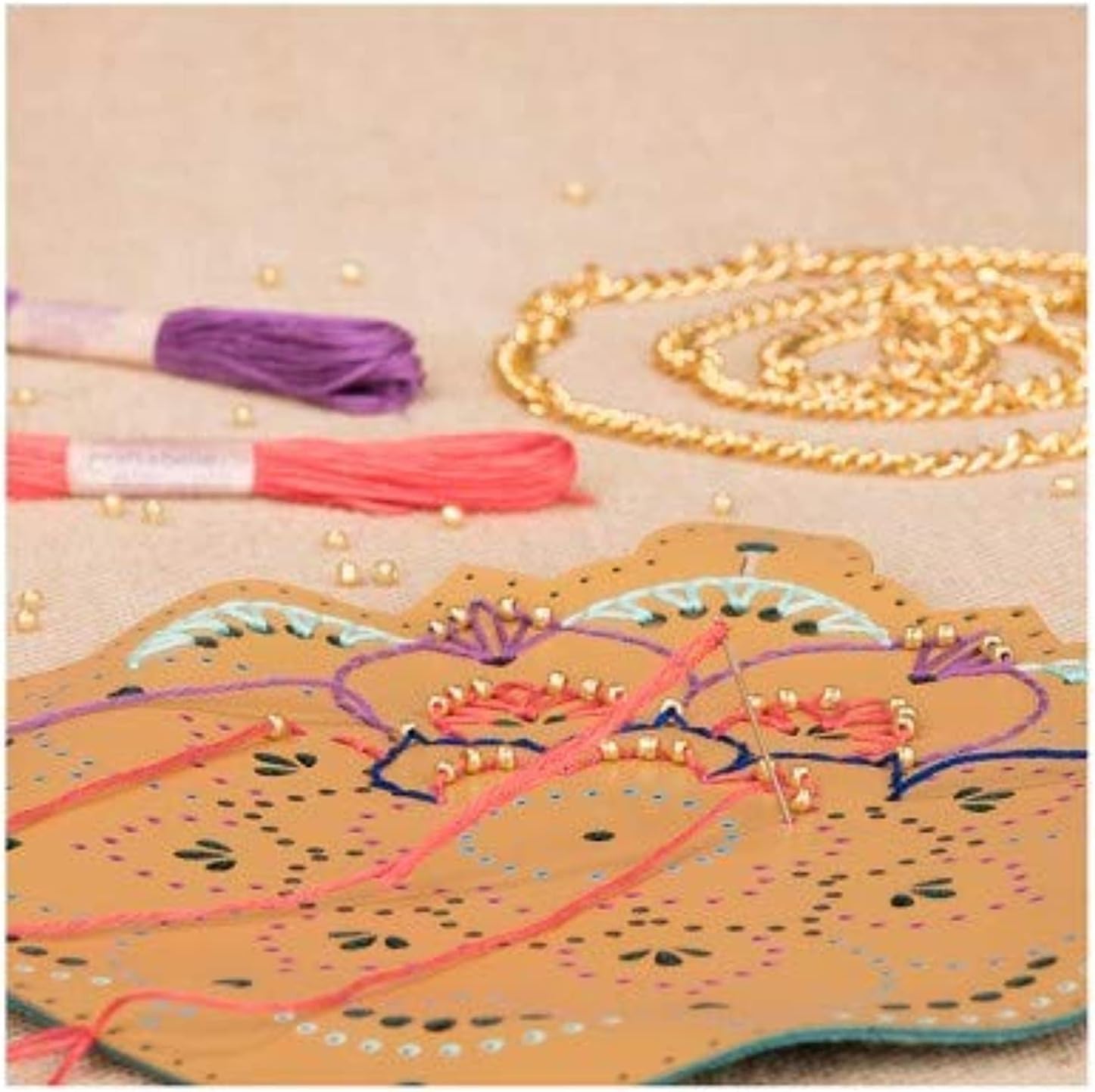 Embroidered Leather Clutch Kit