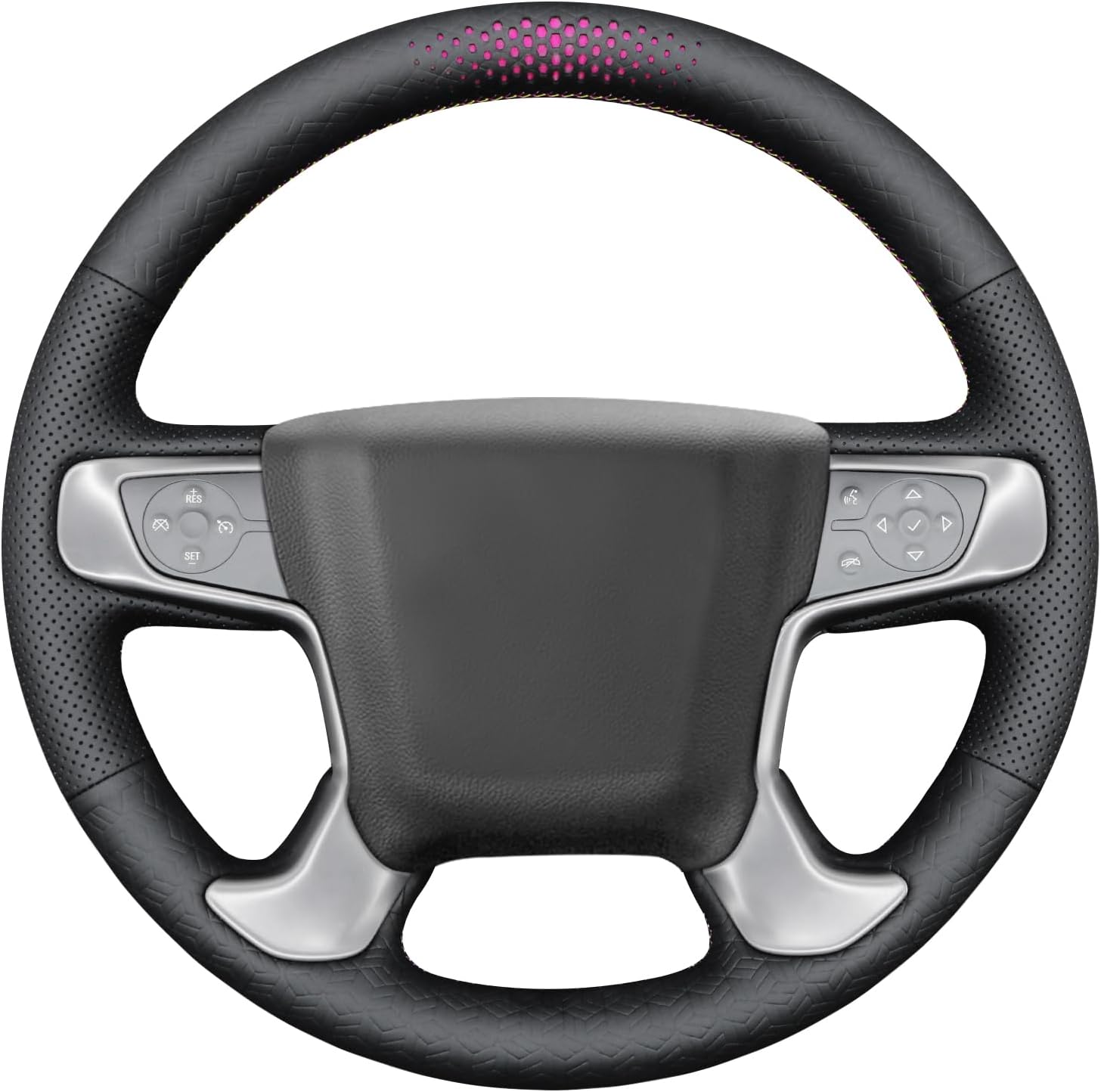 MEWANT Sew Custom-Fit for GMC Steering Wheel Wrap Cover for GMC Sierra 1500 2014-2018 / Sierra 1500 Limited 2019 / Sierra 2500 2015-2019 / Sierra 3500 2015-2019 / Yukon (XL) 2020