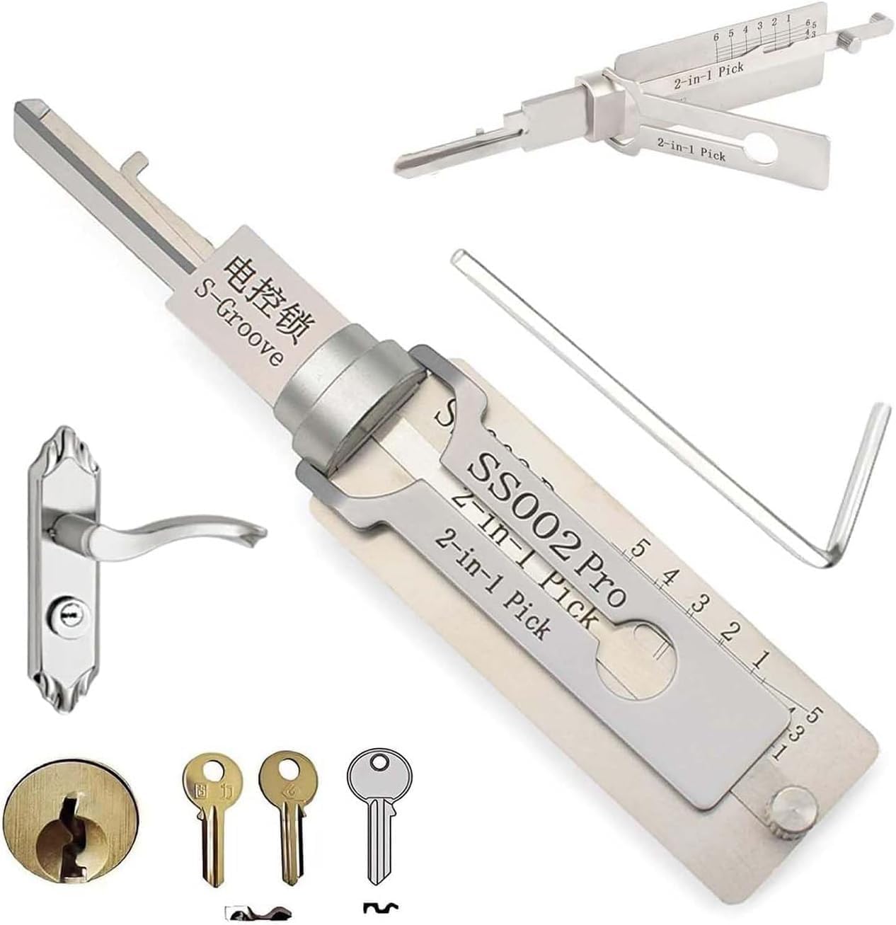 Shibeikadi Master Key Decoder, Stainless Steel Master Key Decoder Kit, Multipurpose Maintenance & Repair Tools (Ss002 Pro)
