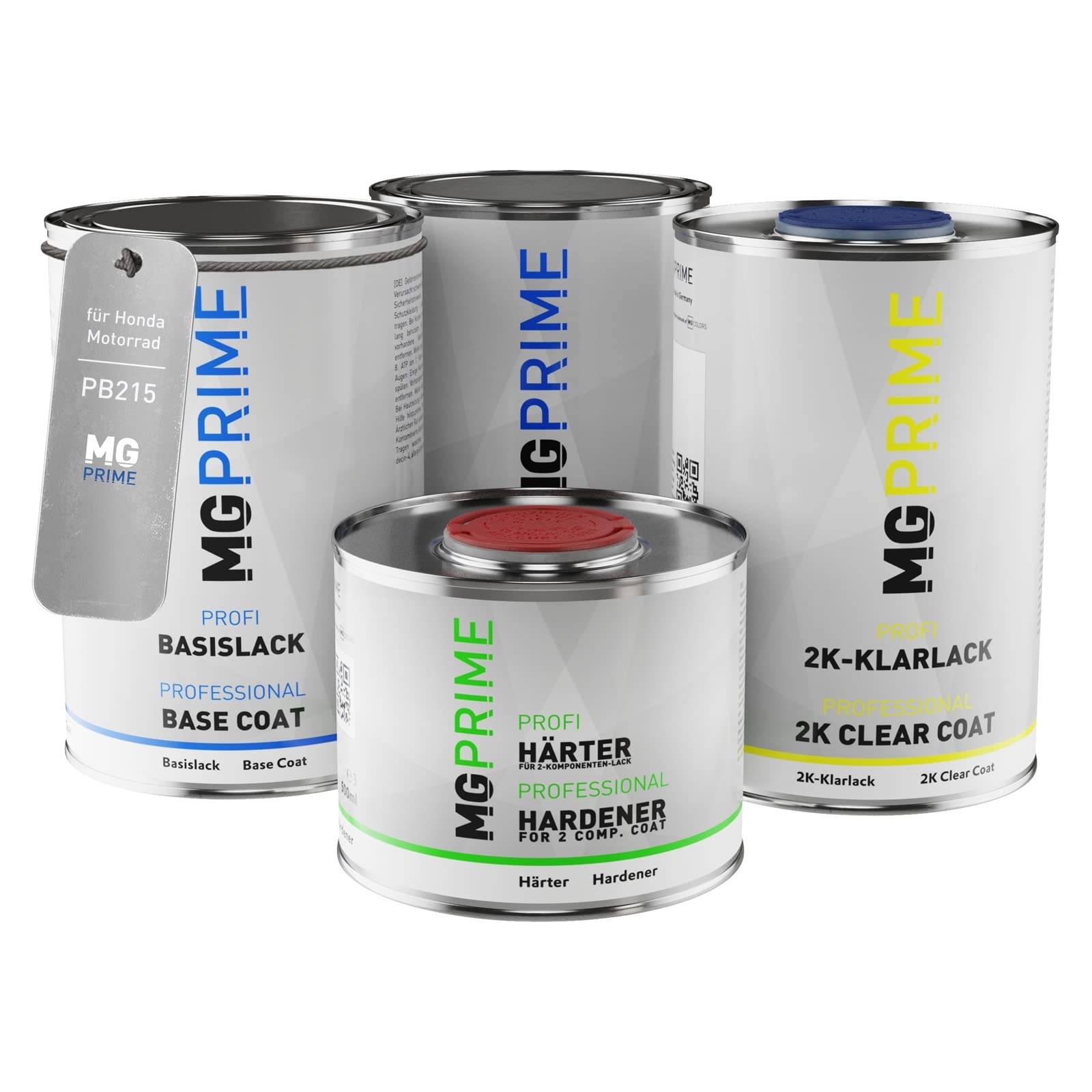 MG PRIME Vernice per moto Kit barattolo per Honda Motorrad PB215 Blue Pearl Vernice di fondo vernice di base 2K vernice trasparente indurente pronto all’uso 3,5L