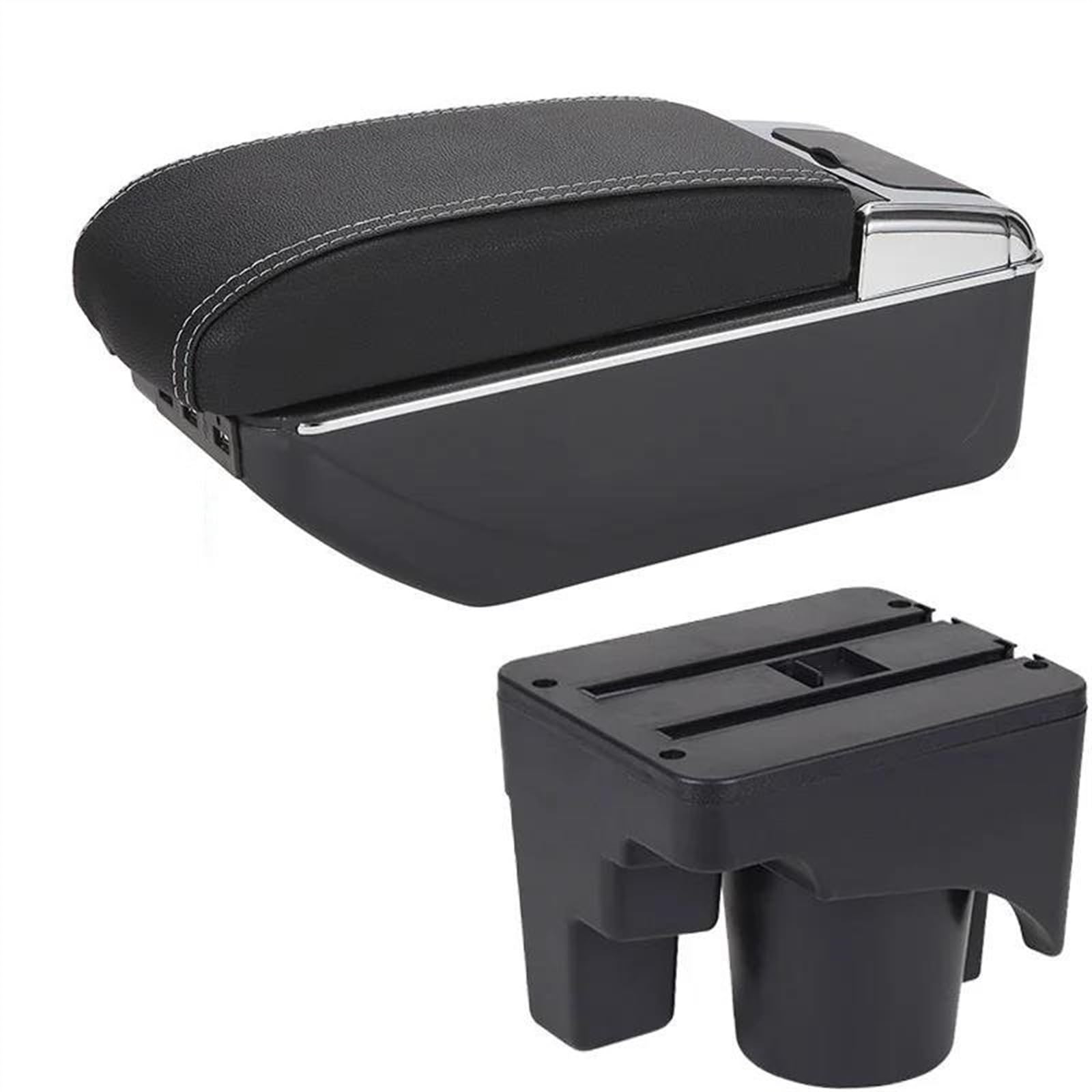 NOHEEU Car Armrest Box Storage For Scirocco For Sagitar For Golf 6 5 Mk6 MK5 For Jetta(A3 Black white 7USB)