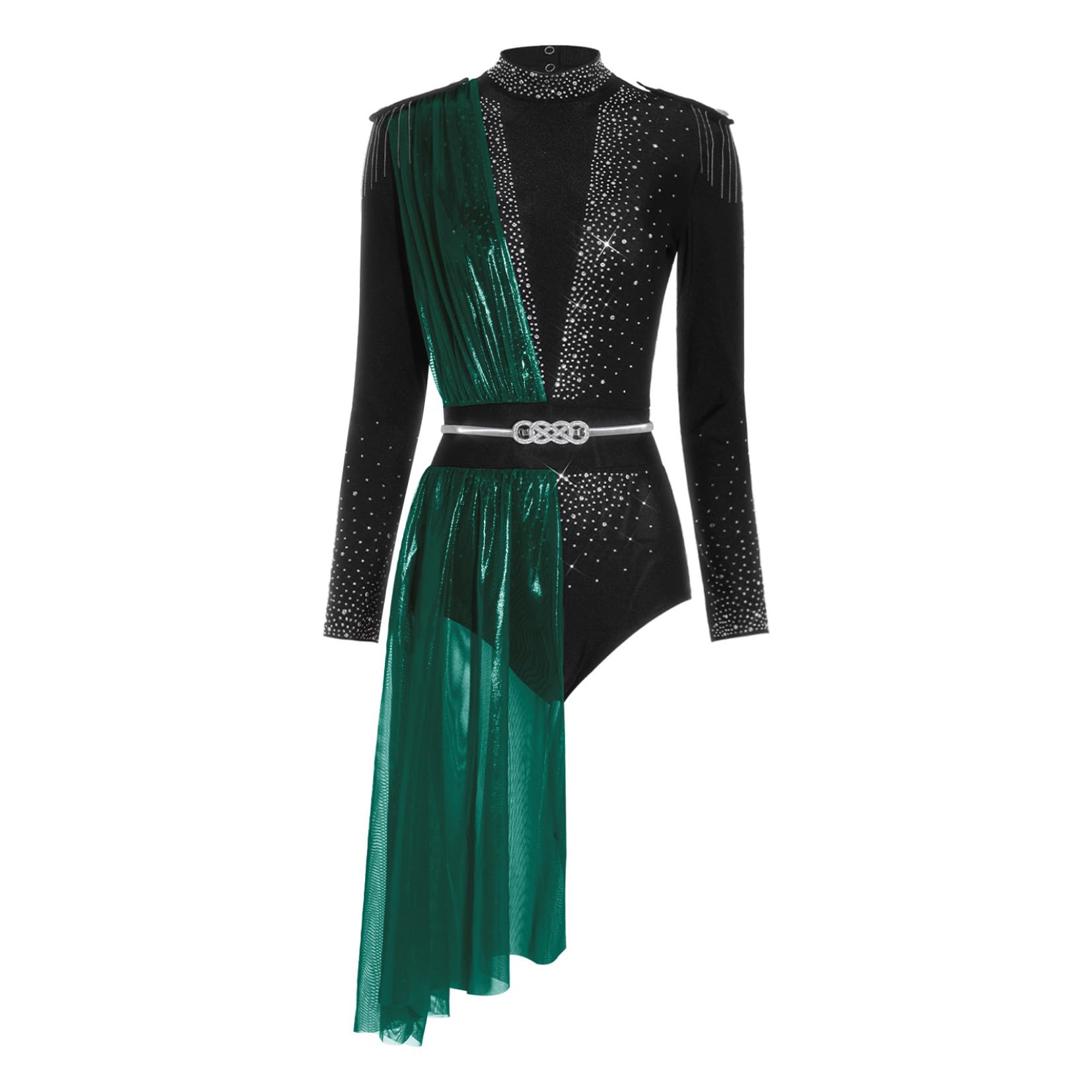 Abito Da Ballo Donna Lirico Contemporaneo Body Danza Classica Ginnastica Ritmica Balletto Leotards Con Strass Body Da Pattinaggio Artistico Dancewear