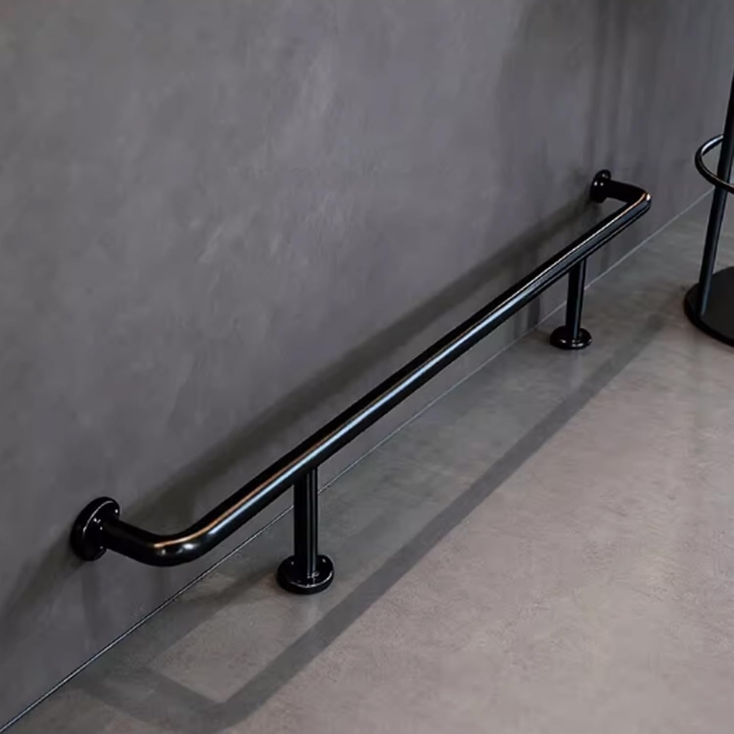 VUIKLCty Basement Bar Wall-Mounted Footrest Set With Installation Kit(Schwarz,110cm/3.3ft)