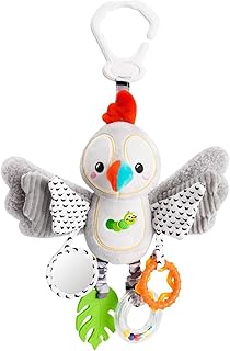 FabeKee My First Baby Toy,Soft Hanging Crinkle Squeaky Dangling Toy Car Seat Stroller Toys with Plush Animal C-Clip Ring f...