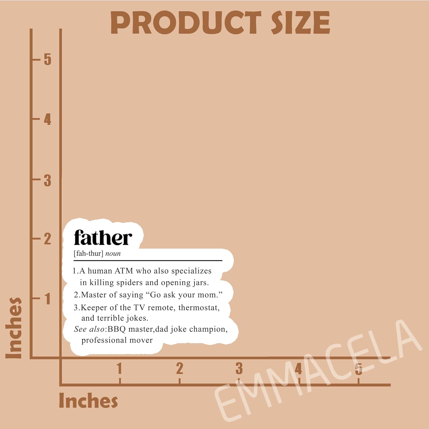 (3PCS) Father Stickers - Dad Daddy Sticker Waterproof Vinyl Decals for Laptops, Tumblers, Scrapbooks, Water Bottles, Gift for Dad, Papa, Grandpa 3" x 2.3" - Image 2