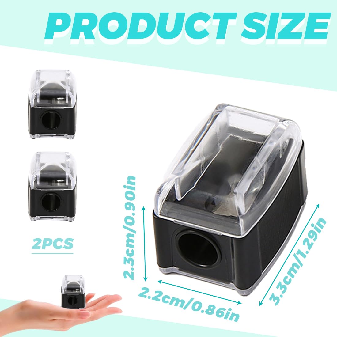 SGERUFZ 2 pièces Sharpener universel pour maquillage, pratique pour les déplacements