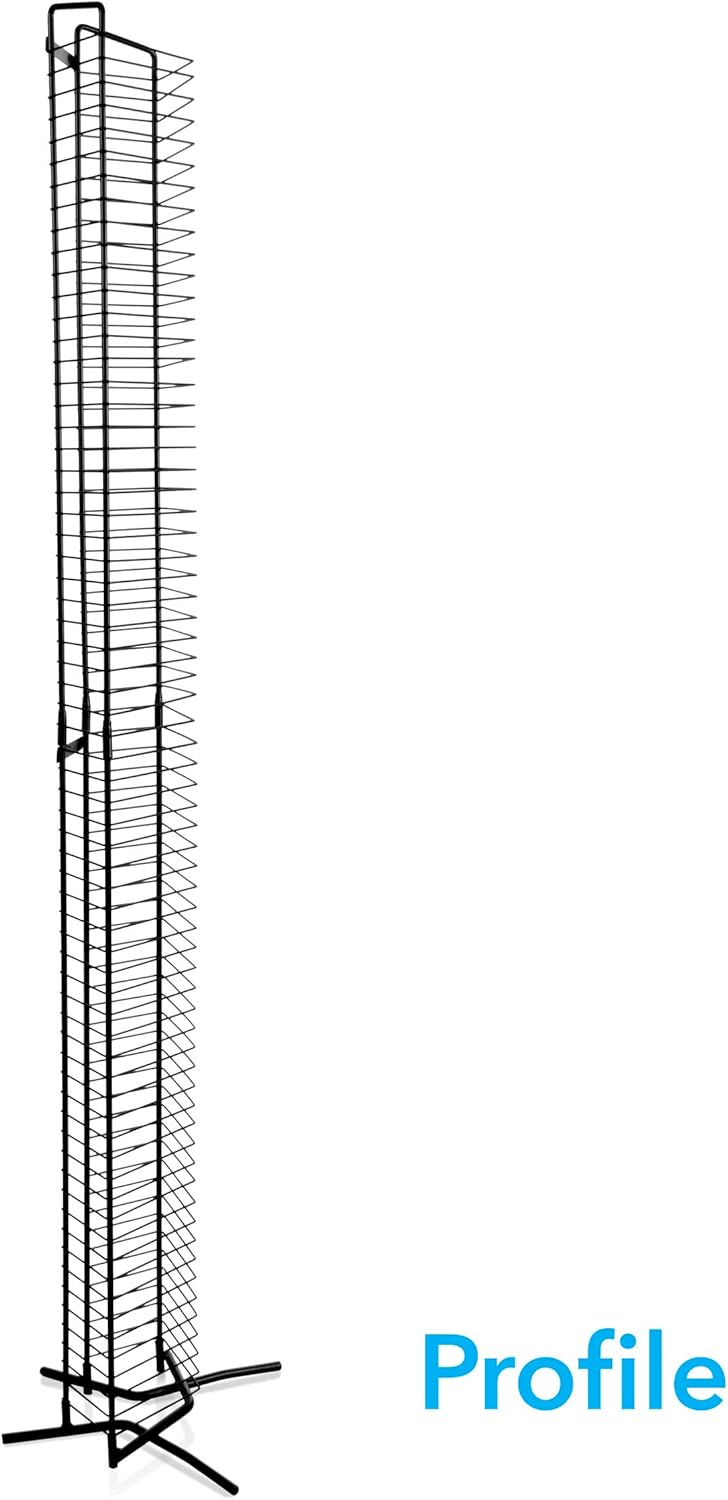 Atlantic Onyx 65 Wire DVD-Tower - Holds 65 DVDs, Blu-Rays or PS3 Games, Wall Mount or Freestanding in Matte Black Steel, PN 1332 : Electronics