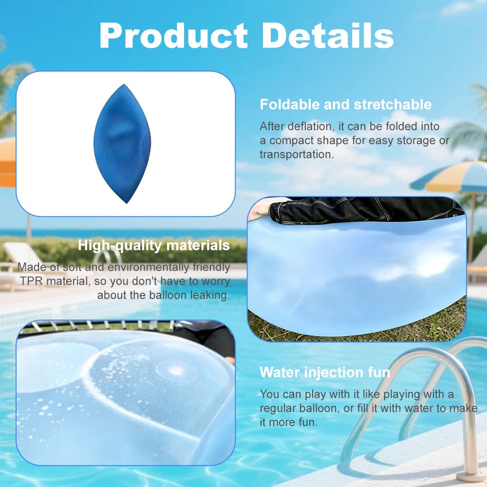 Bubble Ball, 120 cm waterpolo transparente, XXL, resistente al desgarro, pelota de burbujas de agua para adultos, pelota de burbujas grande para playa, jardín, fiesta al aire libre