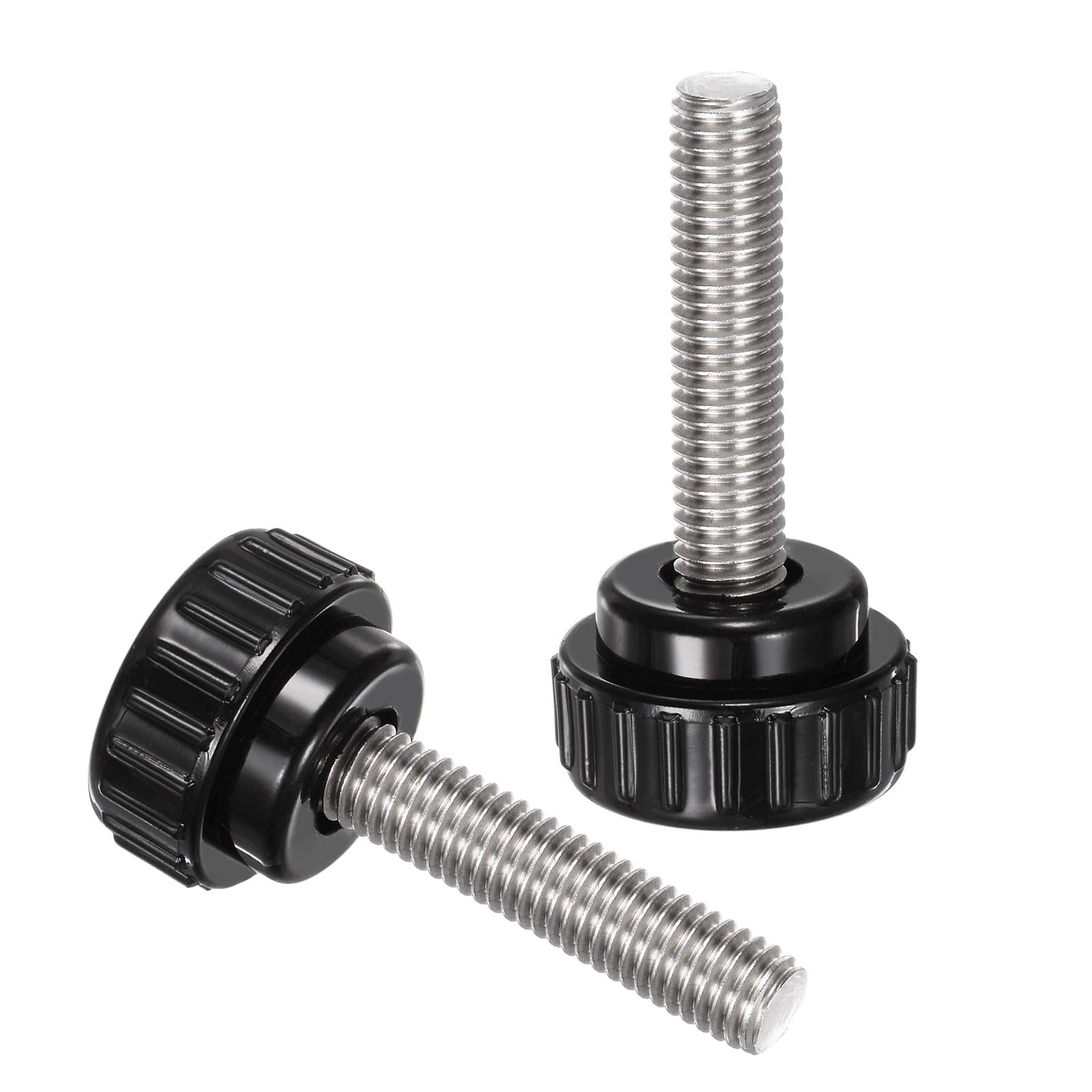 QUARKZMAN 4 sztuki śrub radełkowanych z gwintem M8 x 40 mm x 25 mm śruba z łbem okrągłym ze stali nierdzewnej 304 bolce z uchwytem okrągłym, guziki zaciskowe 25 mm, śruby kciukowe, śruba napinająca do