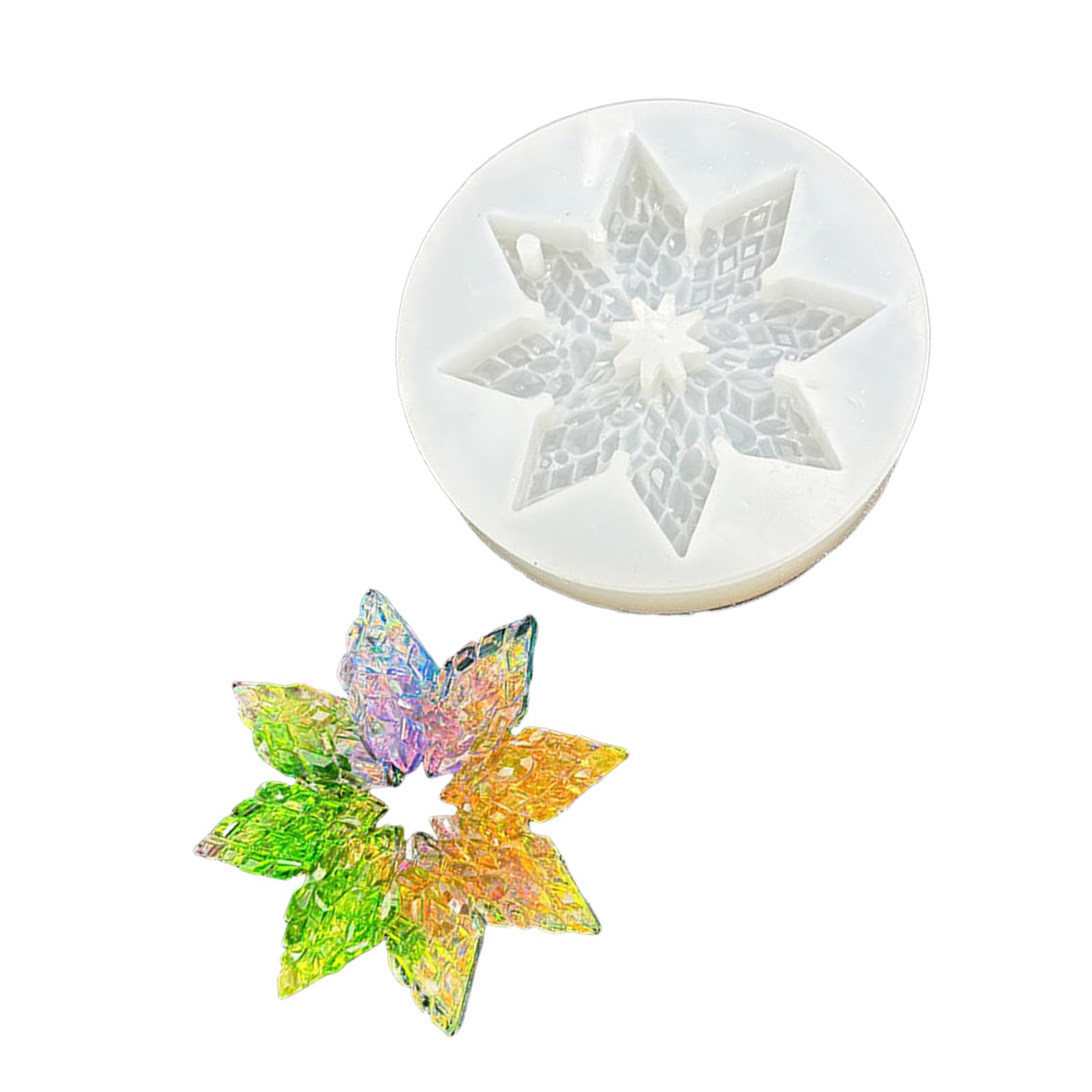 Stampo in silicone creativo a forma fiocco neve per artigianato in resina Decorazione natalizia Portachiavi Ciondolo Creazione stampi Stampo in resina per ornamento ' albero Natale