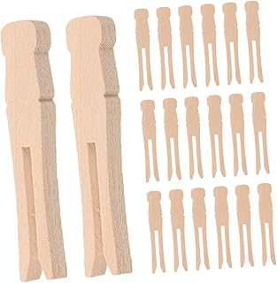 PRETYZOOM 50PCS Wooden Dolly Clothespins with Smooth Edges Natural Wood Grain Round Pegs for Hanging Clothes Crafts Laundry Home Decor and Outdoor Use