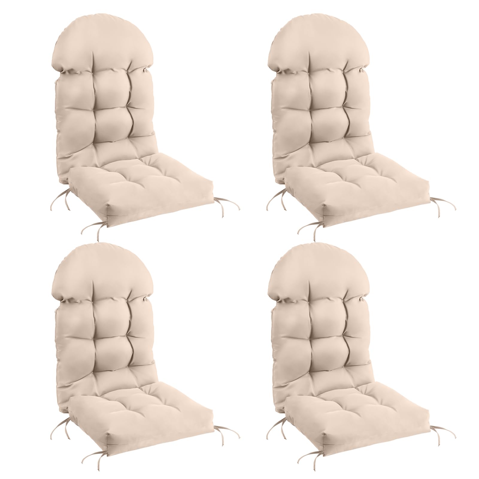 FUNBERRY Patio Chair Cushions Set of 4,Adirondack Chair Cushion,Improved Comfy Outdoor Chair Cushions,Rocking Chair Cushion,Cushions for Adirondack Chairs,High Back Patio Chair Cushions