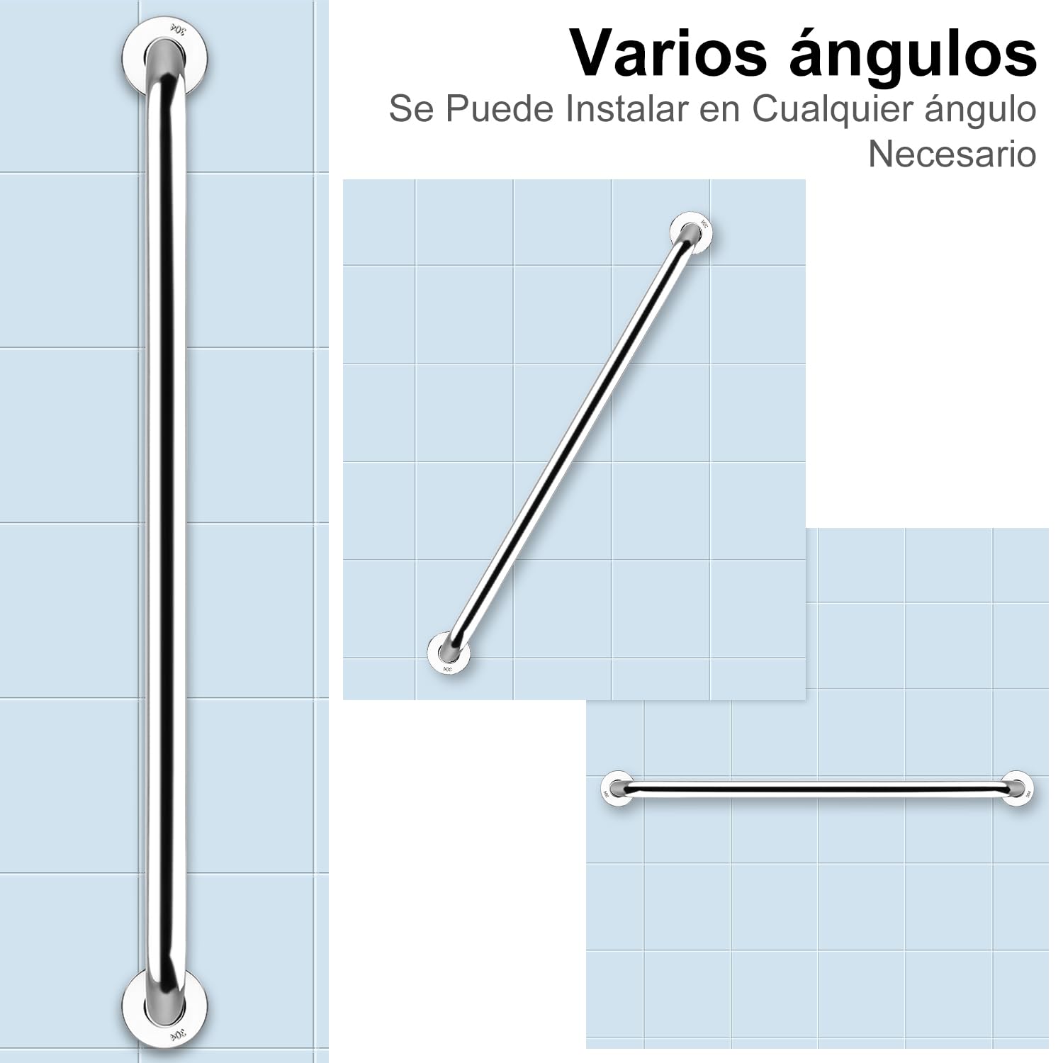 YF Barra de Seguridad para Baño, Acero Inoxidable (paquete de 2) Manija de Ducha, Pasamanos de Seguridad para Bañera, Ducha, Inodoro, 80 cm