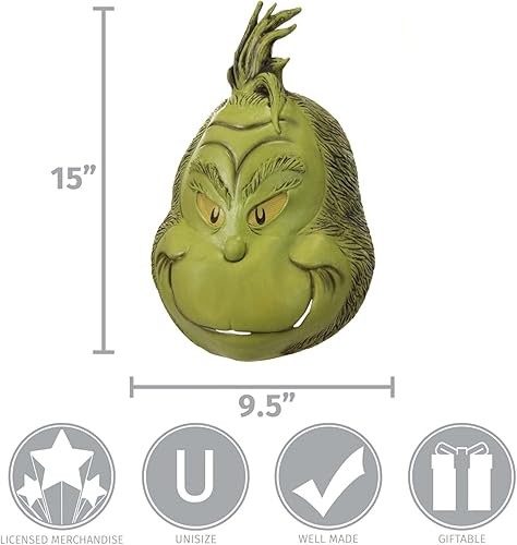 Miniatura 3 de elope, máscara completa de Grinch, Deluxe., talla única , Verde