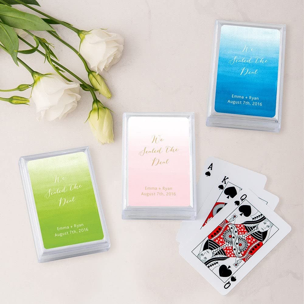 WEDDINGSTAR Unique Custom Playing Card Wedding Favors - Aqueous (Pack of 20)