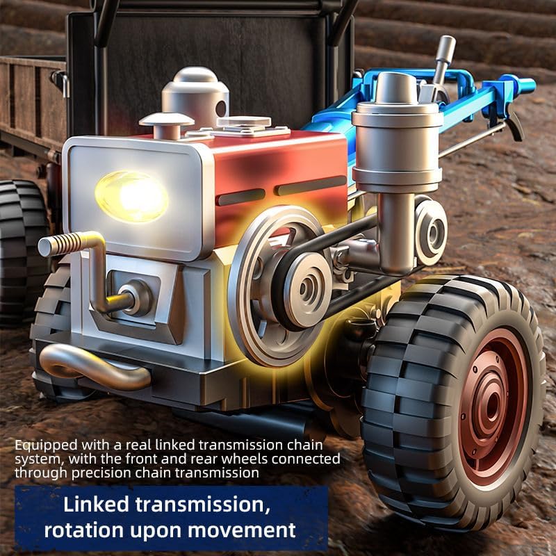 Image of Jet RoyHigh Performance Full Scale Simulated Tractor 2.4GHz Remote Control 4WD Farm Vehicle Strong Climbing Heavy Load RC Toy, Multicolor (RC Tractor (C8836))
