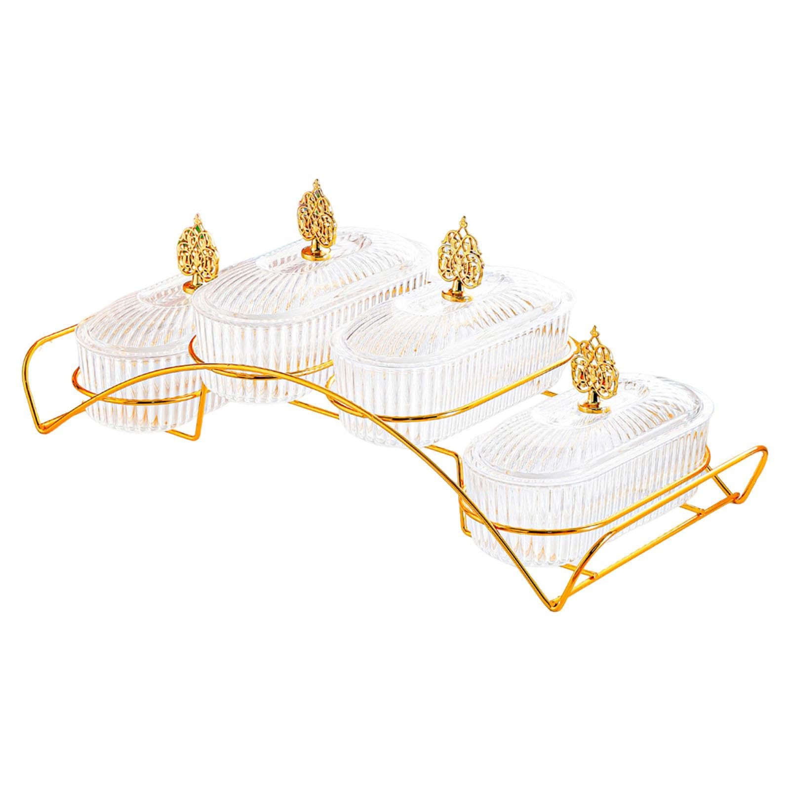 LOVIVER Plateau de fruits secs avec couvercle, plateau de service décoratif pour la maison, à noix pour biscuits, cupcakes, décoration pour salon ou fête, Clair