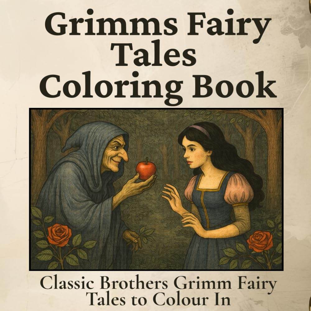 Grimms’ Fairy Tales Coloring Book: Classic Fairy Tales from the Brothers Grimm to Colour in. Fantasy Coloring Featuring Heroes, Princesses and Villains.