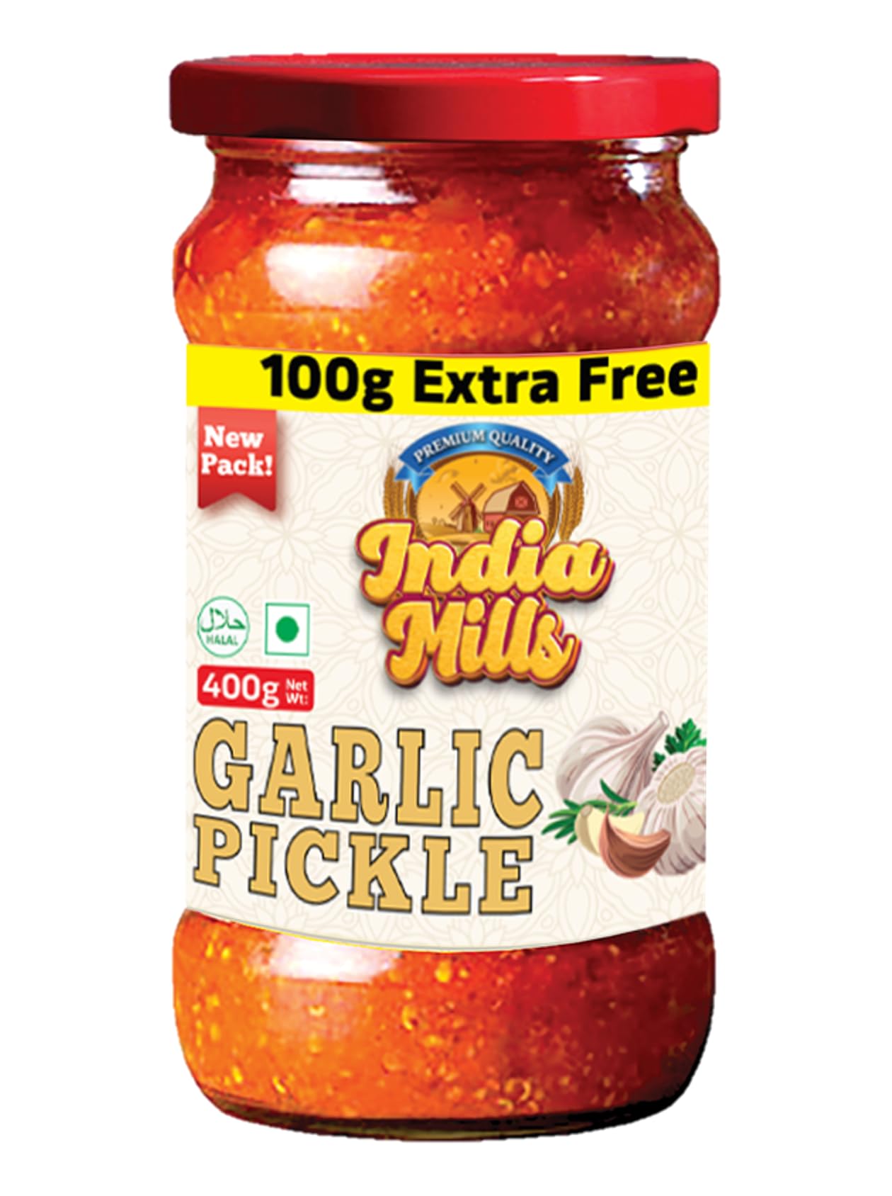 INDIA MILLS Garlic Pickle, 400 Gm