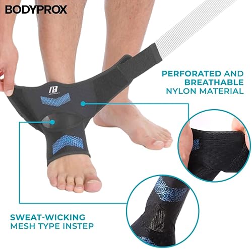 Miniatura 3 de Tobillera para mujeres y hombres, manga de compresión de tobillo, soporte de tobillo con correa de compresión ajustable para esguinces de tobillo,