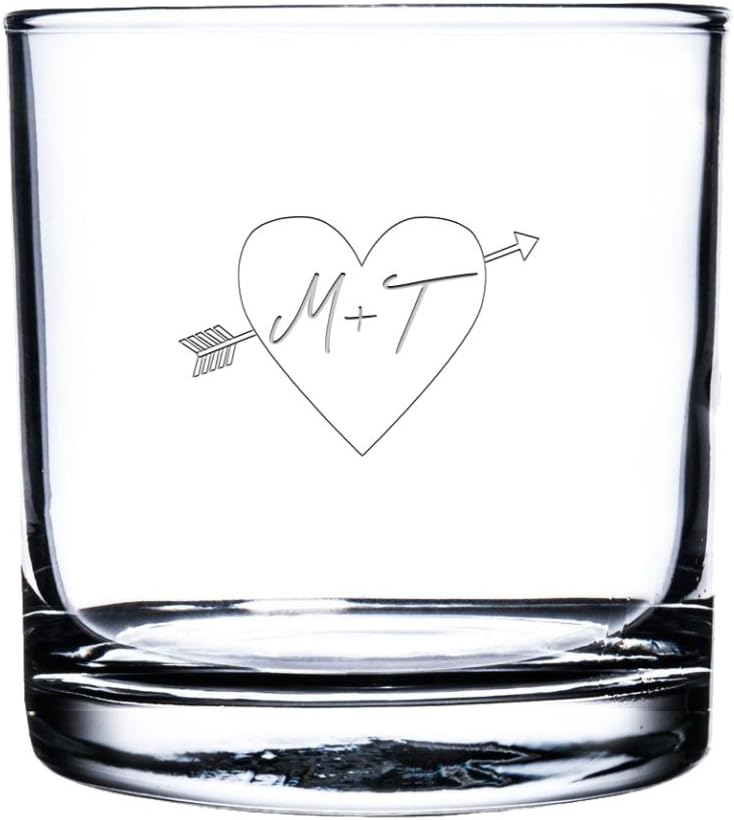 Etched Scotch Glass,Personalized Rocks Glass, Custom Whiskey Glass, Engraved Bourbon Glass, His and her initial engraved scotch Glasses, Customized Snifter Glass