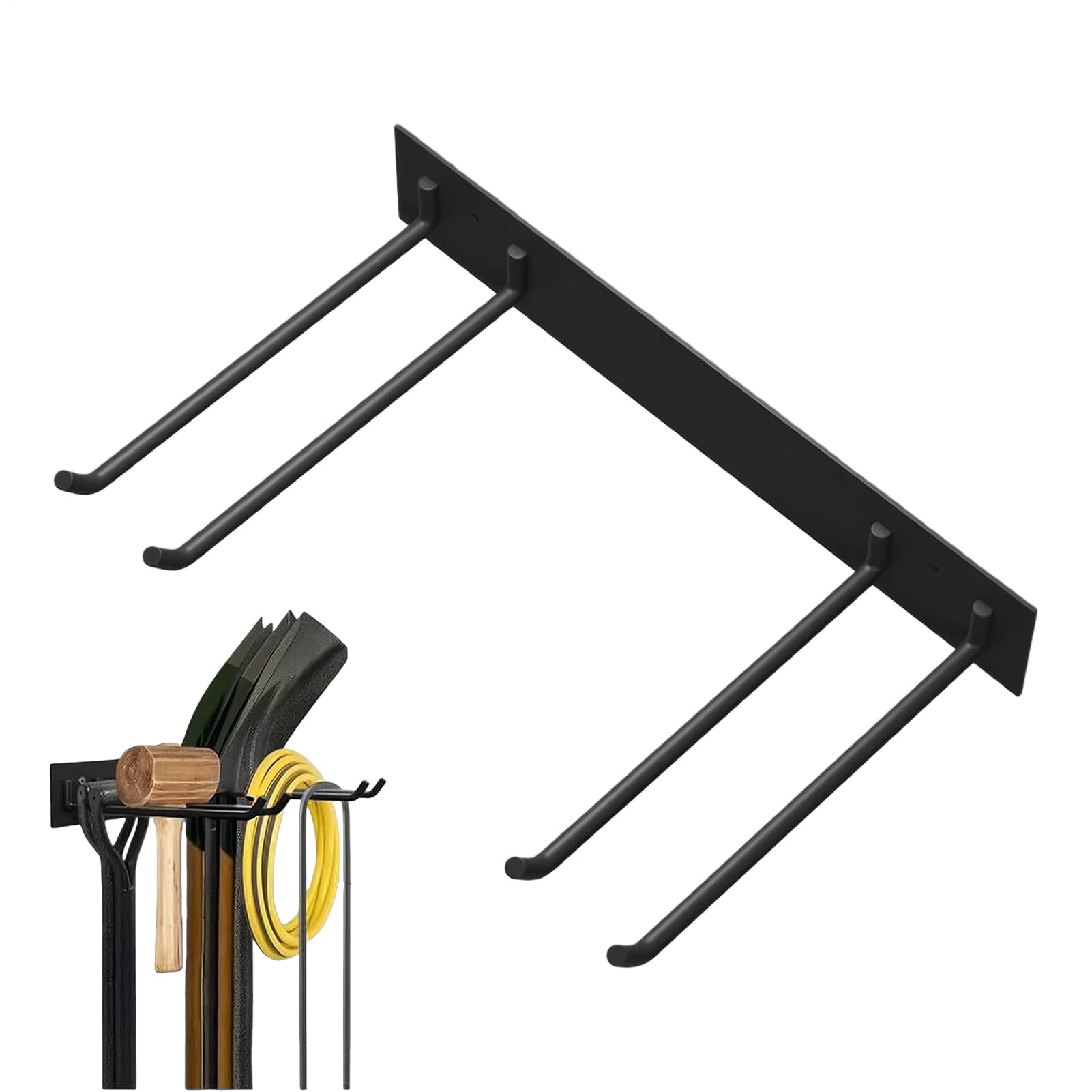 Estante para Herramientas de Pared Estante De Pared Resistente Con | Gancho Para Escobas Y Fregonas Para Sillas Escaleras Rastrillos Garaje Jardin Y Hogar