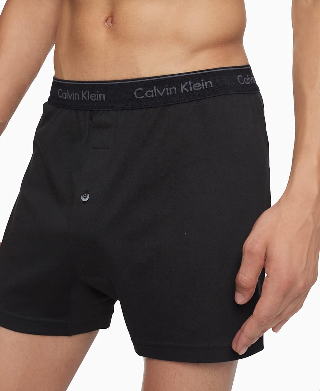 Calvin Klein Men's Cotton Classics 3-Pack Knit Boxer 3 Black Small