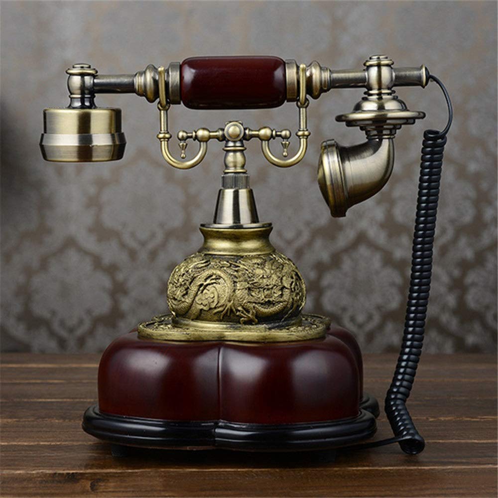 Telefon Stacjonarny Do Domu, Europejski Telefon Antyczny, Telefony Z Tarczą Obrotową, Telefon Stacjonarny Retro, Telefon Przewodowy Do Domu I Wystroju, Czerwono-Brąz
