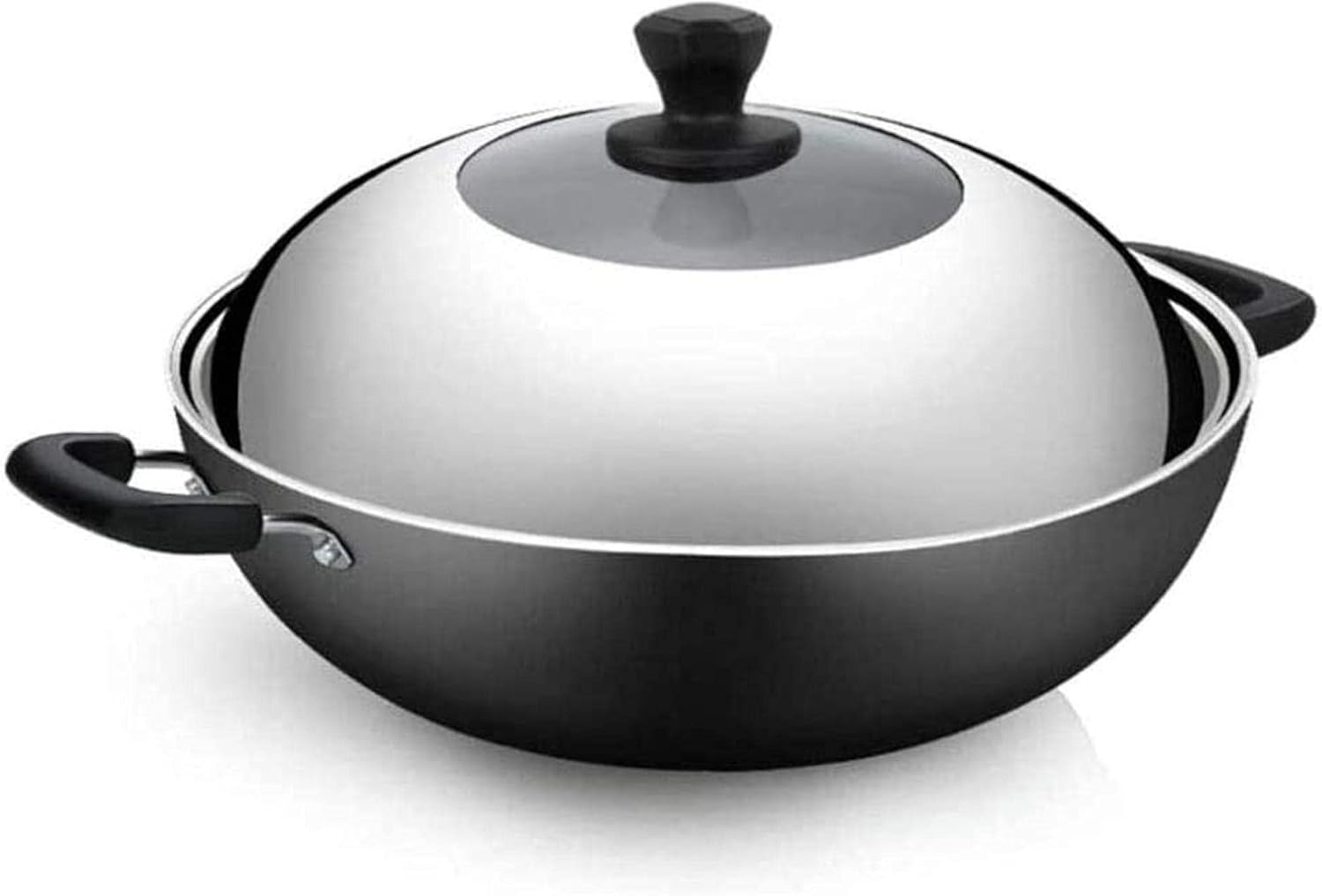 YANRUI Woks StirFry Pans Cast Iron Pan, AntiRust, Uncoated Wok with