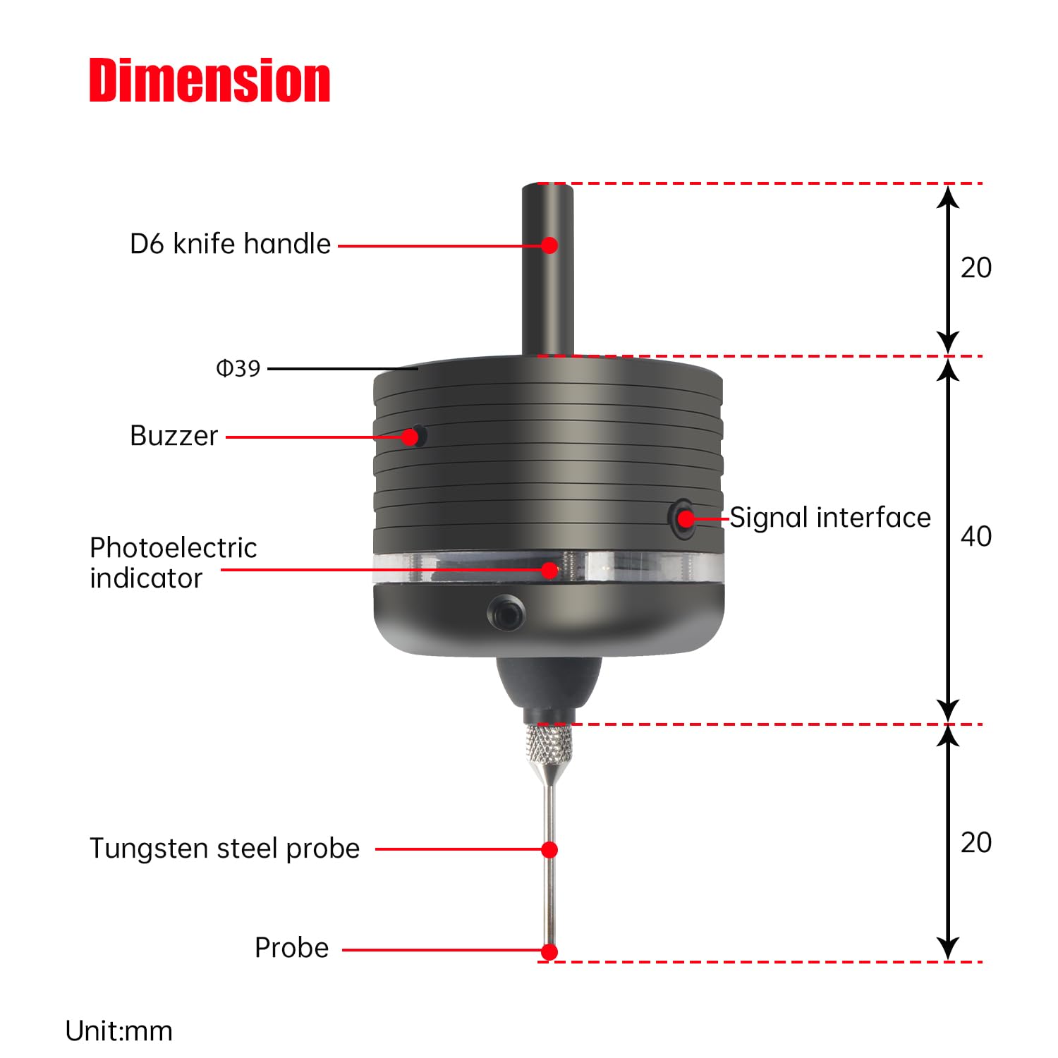 XUNKUNER - Sonda táctil CNC 3D Mach3 para buscador de bordes, buscador electrónico para centro de torno CNC