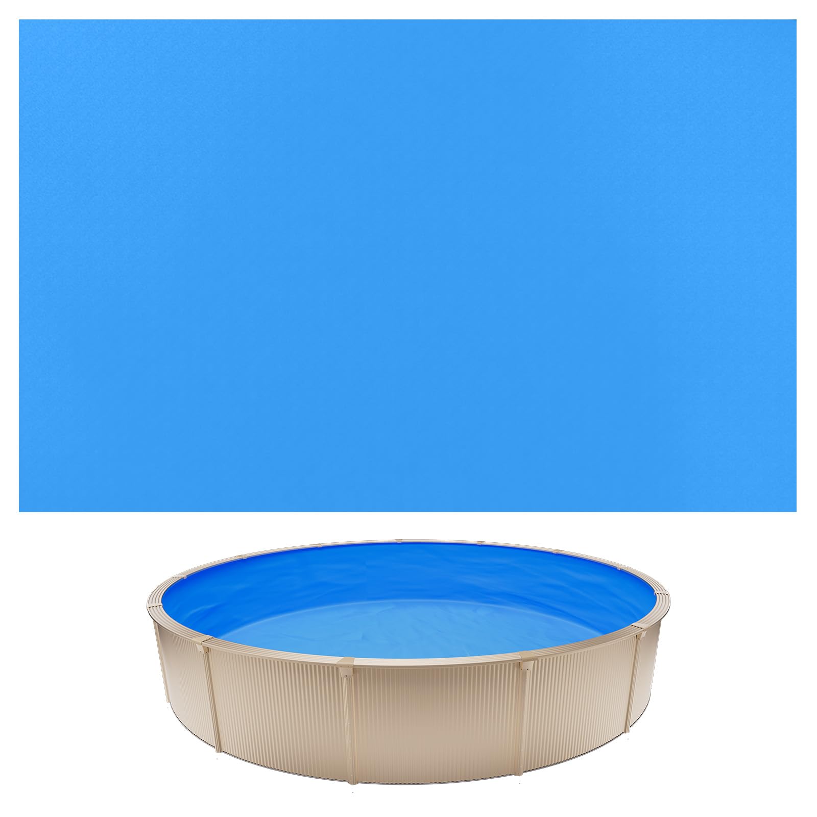 VEVOR Poolinnenfolie 3,5 m, Poolfolie für 120 cm Wandhöhe, Ersatzfolie aus PVC, Innenhülle 0,8 mm Stärke, Schwimmbadfolie UniBead, Austauschfolie, Geeignet für Oberirdische Pools, Blau
