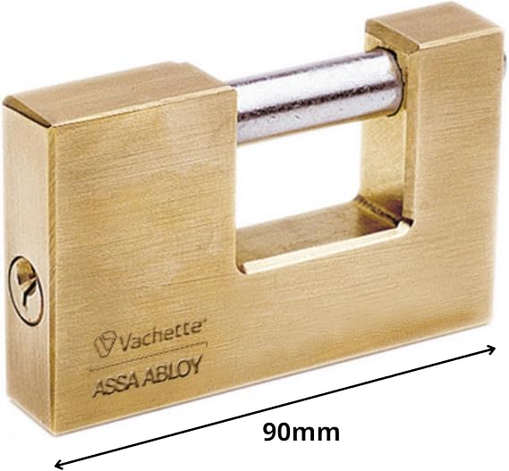 Vachette Aube 1000-90/SC Titan Padlock, Brass