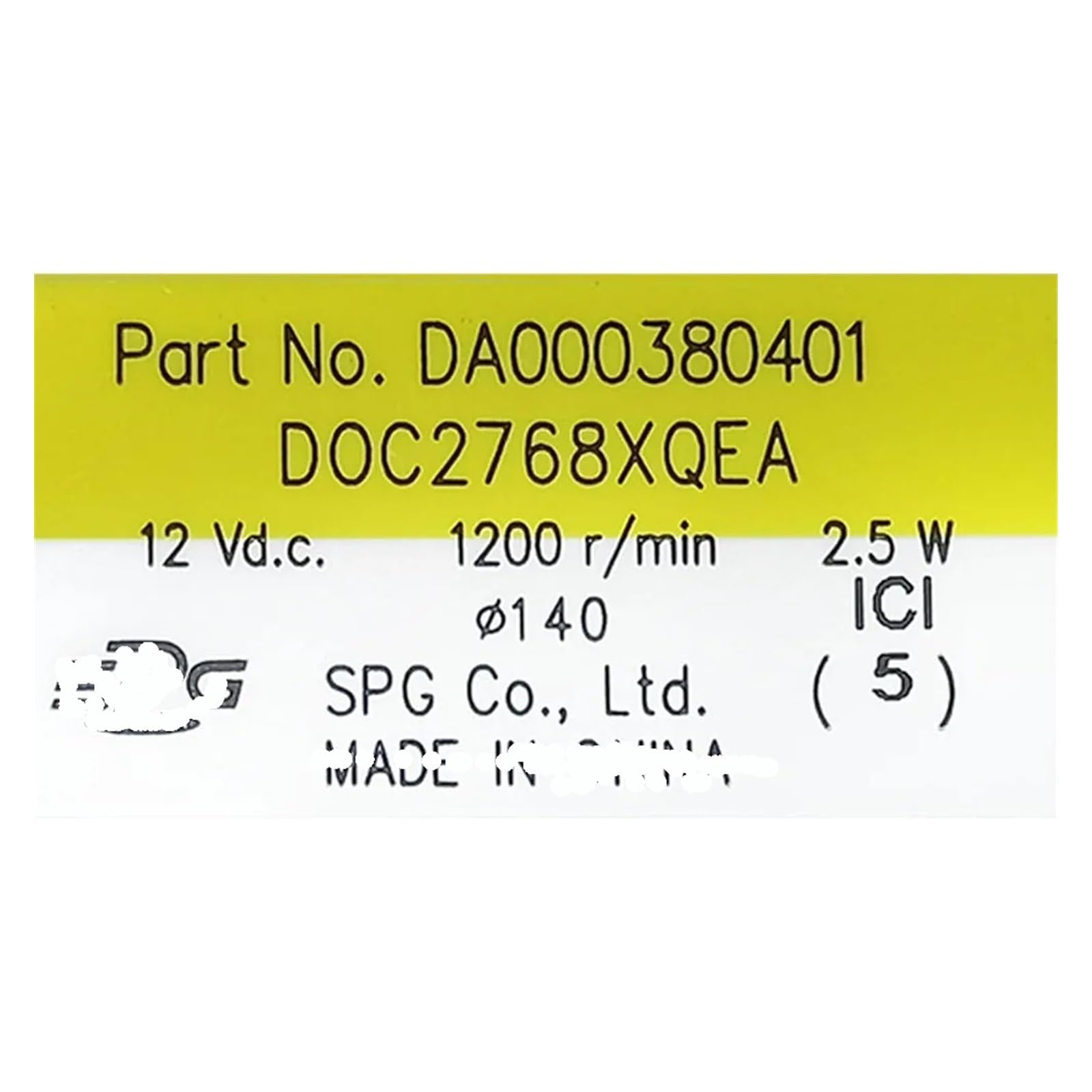 DA000380401 DOC2768XQEA, Compatible Con Samsung, Compatible Con Midea, Compatible Con MeiLing, Compatible Con Athena, Motor De Ventilador De Refrigerador 12V 2.5W 1200r/Min