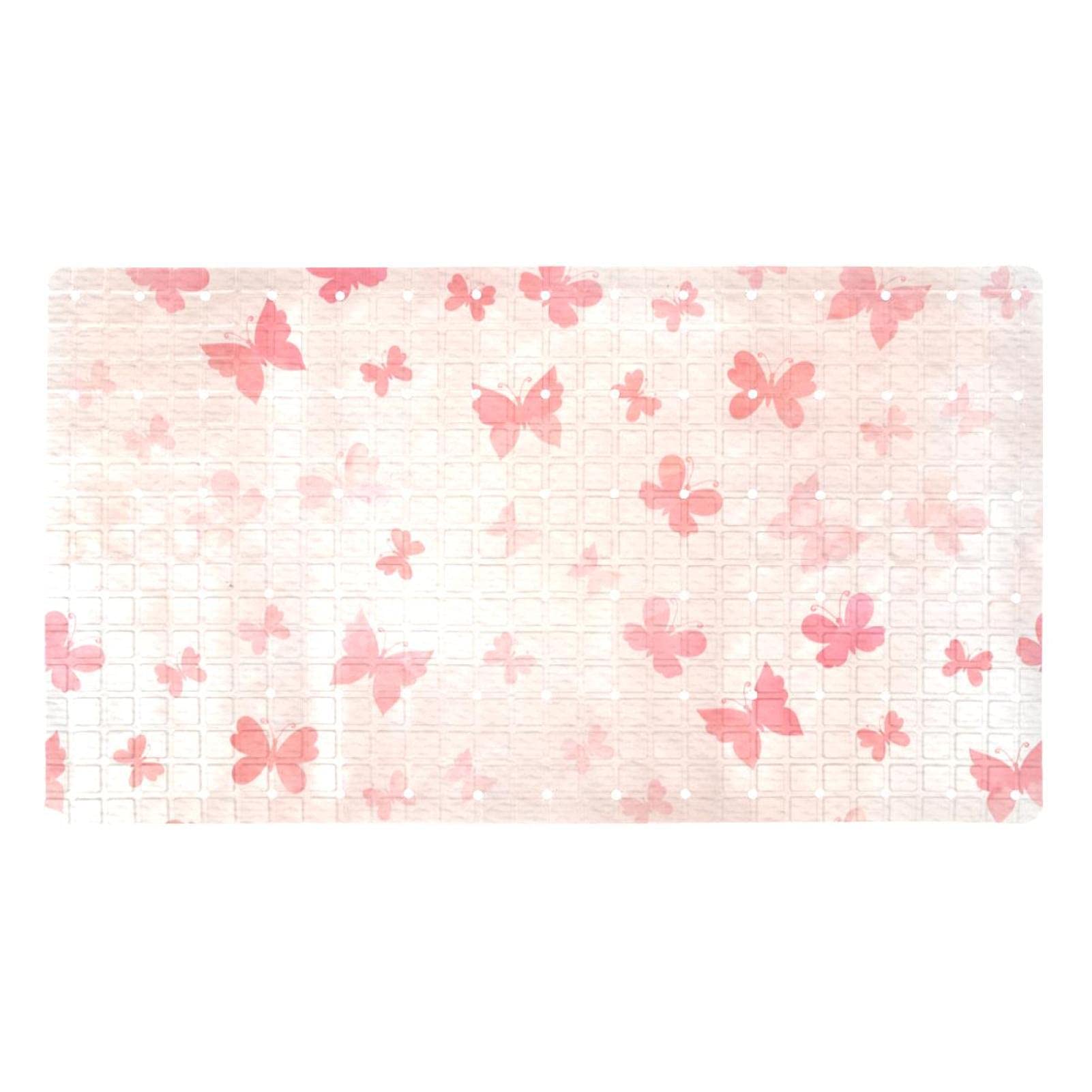 Tapis de douche papillon rose pour une ambiance spa et sécurisée