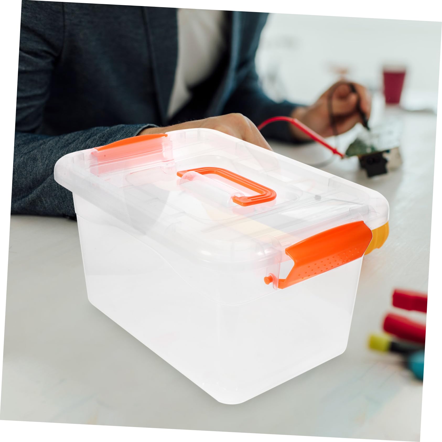 KOMBIUDA Cajas De Almacenamiento Transparentes Asa 3 Litros, Plástico Resistente, Cierre Seguro, Organizador Para Cocina y Hogar, Set De 6 Unidades, Uso Diario y Portátil