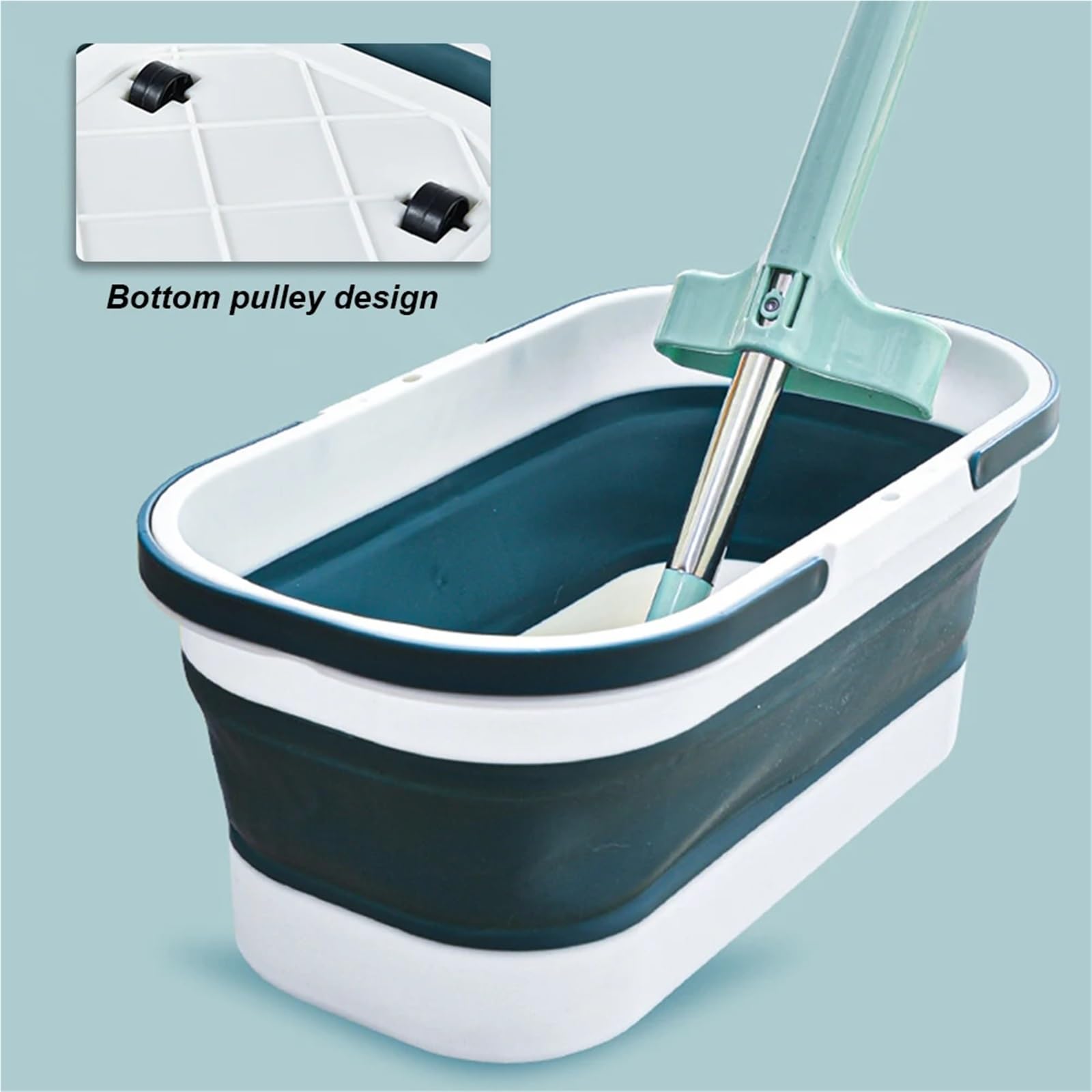 Seau Pliant de Grande capacité avec Roue, 1 pièce, Seau Pliable poignée permettant Gagner l'espace for Le Camping Voyage Pique-Nique pour Les Voyages La Randonnée(Grey)