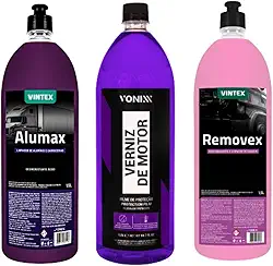 Desengraxante Removex + Alumax + Verniz De Motor Vonixx, Kit de lavagem automotiva