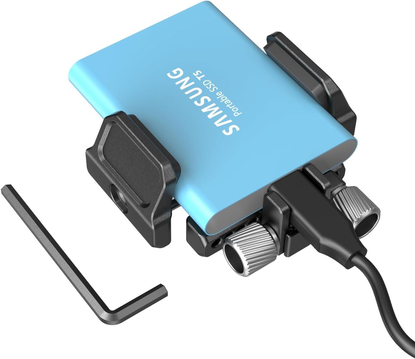 SmallRig SSD Mount Bracket SSD Holder for Samsung T5 SSD, SanDisk SSD, SanDisk SSD T5, Compatible Cage for BMPCC 4K & 6K Z Cam E2 - BSH2343