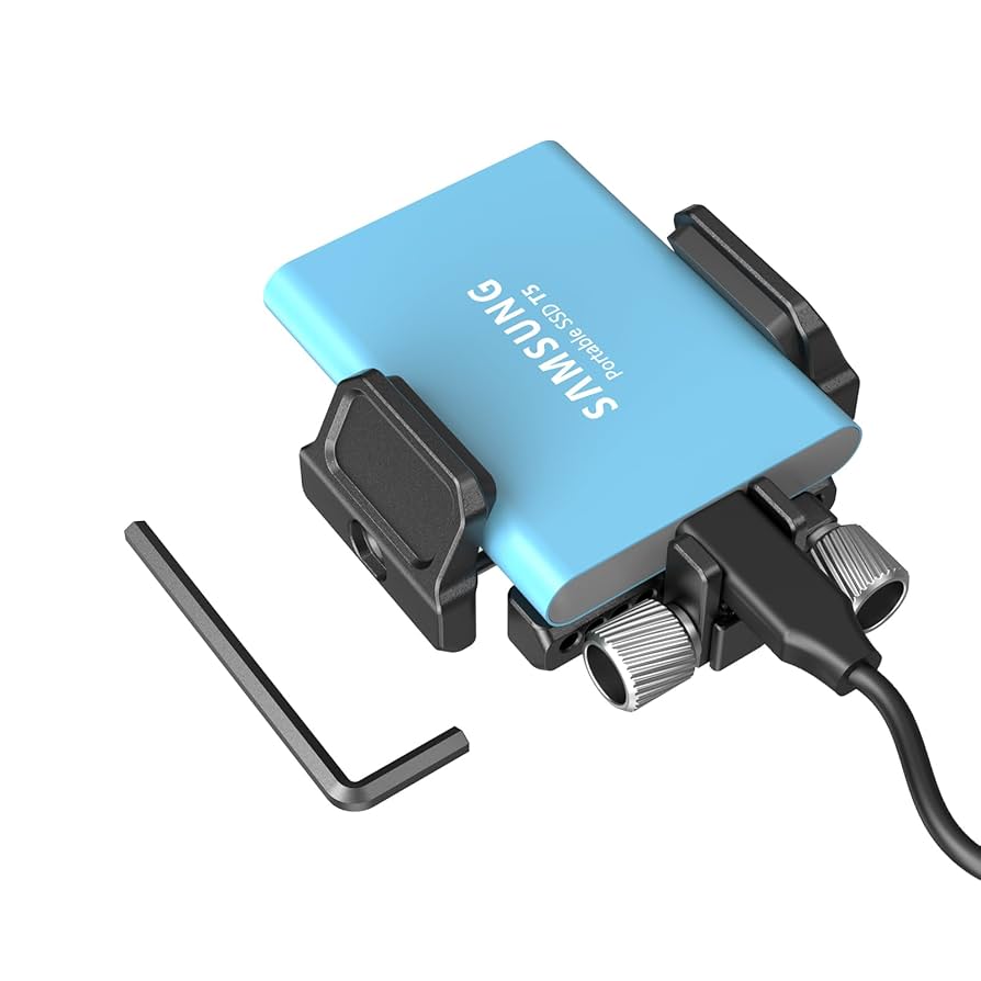 SMALLRIG Mount Bracket SSD Holder with Cold Shoe Cable Clamp