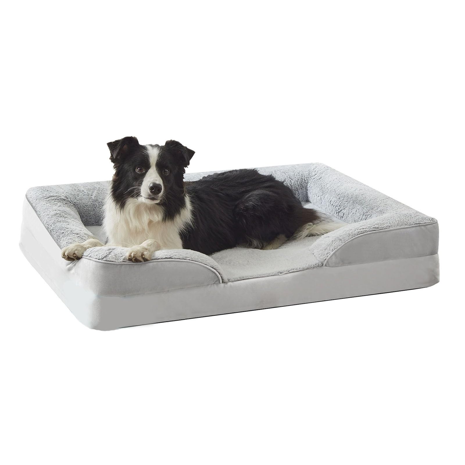 Letto ortopedico per cani in memory foam, lavabile, antistrappo con lati, fodera rimovibile e fondo antiscivolo per cani di piccola e grande taglia