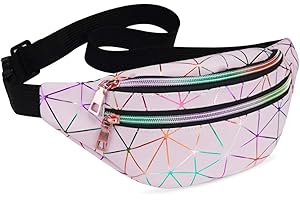 Fanny Pack Holographic Waterproof Diamond Lattice Pattern for Women