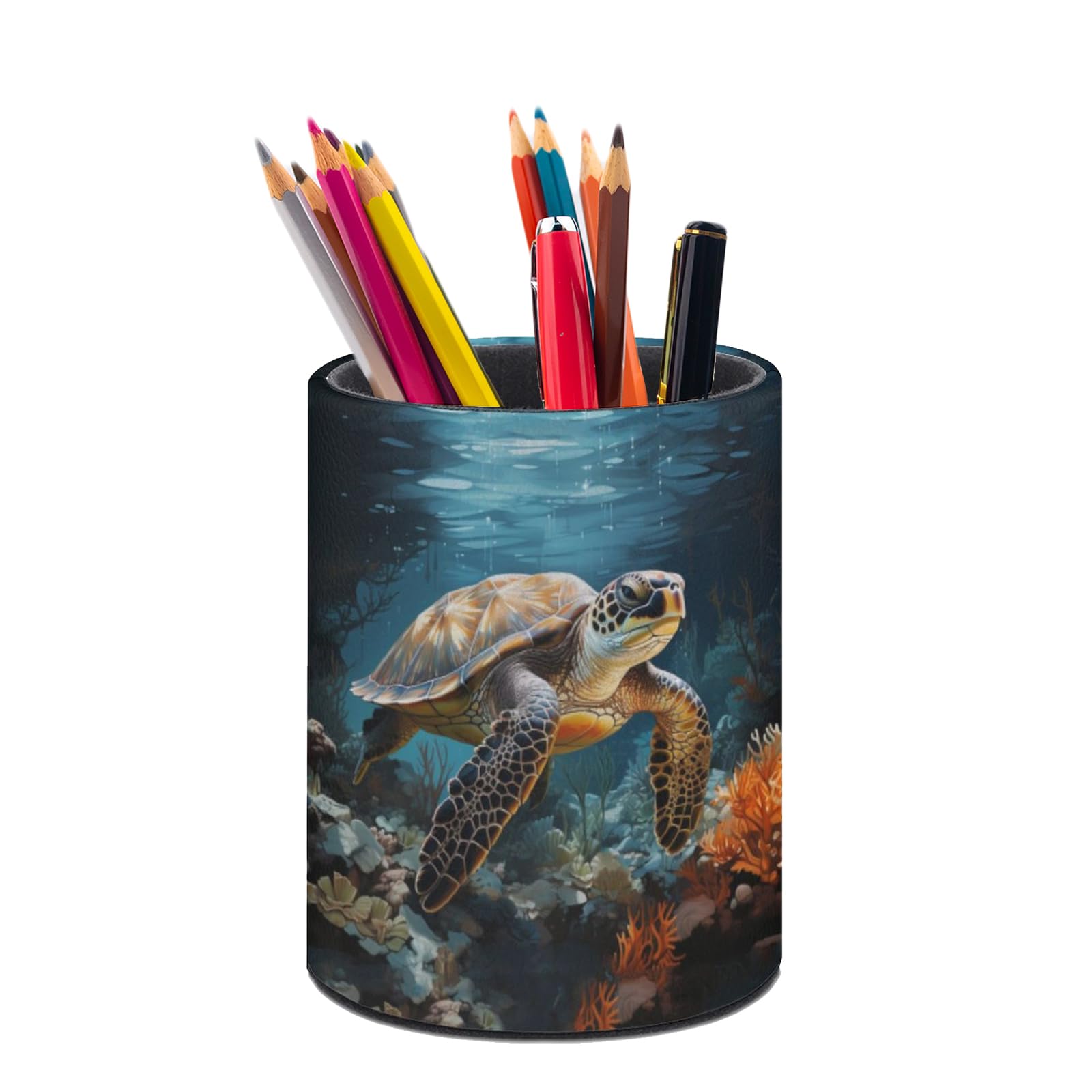 XUWU Sea Turtle Pen Holder Pencil Cup for Desk Organizer